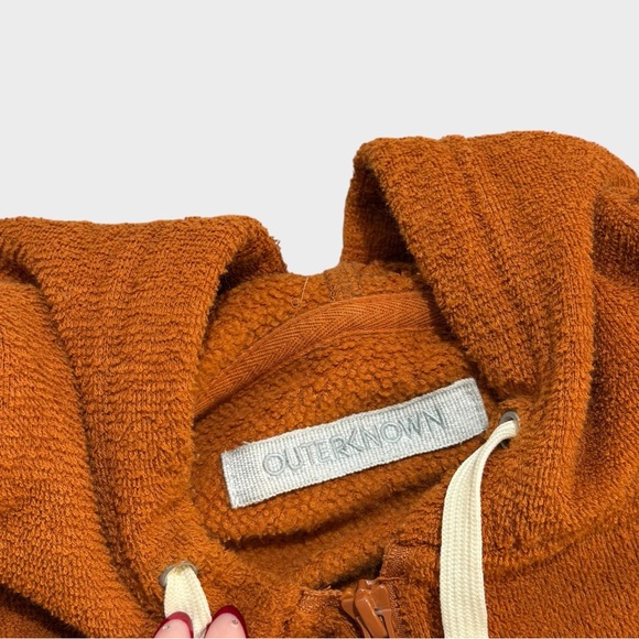 Outerknown Hightide Half Zip Hoodie Sweater Men’s Size Large Cedar Orange‎ - Picture 5 of 6